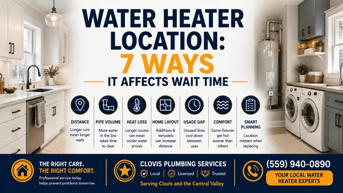 Water heater location and 7 ways it affects hot water wait time