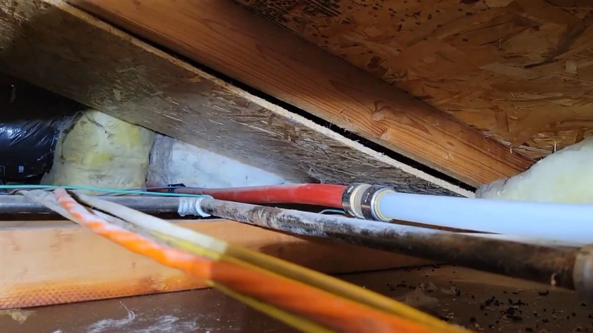 Plumbing leak repair with PEX and copper pipe in crawlspace Clovis CA