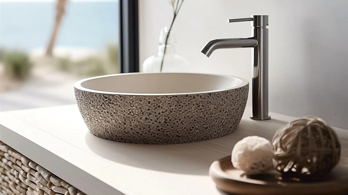 Vessel Sink Plumbing Design Guide Vessel sink plumbing design guide showing a modern above-counter bathroom vessel sink with tall faucet and countertop installation.