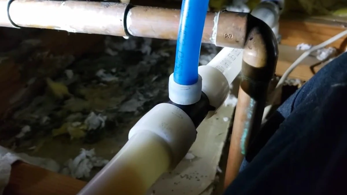 Water line replacement completed in Clovis CA with new PEX connection to existing plumbing