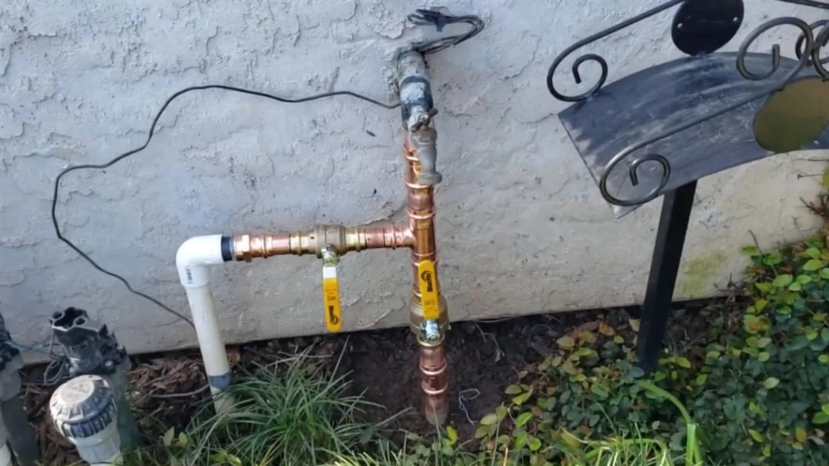 Water main repair with Viega ProPress fittings and new shutoff valves installed in Clovis CA